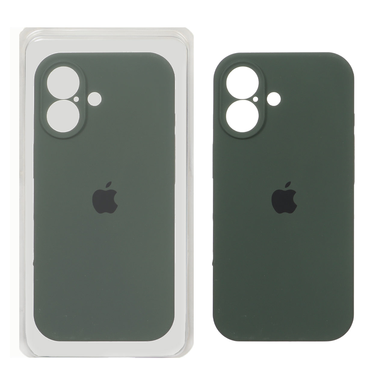 قاب سیلیکونی پاک کنی محافظ لنزدار اورجینال Apple iPhone 17 - سبز تیره (پک اصلی)